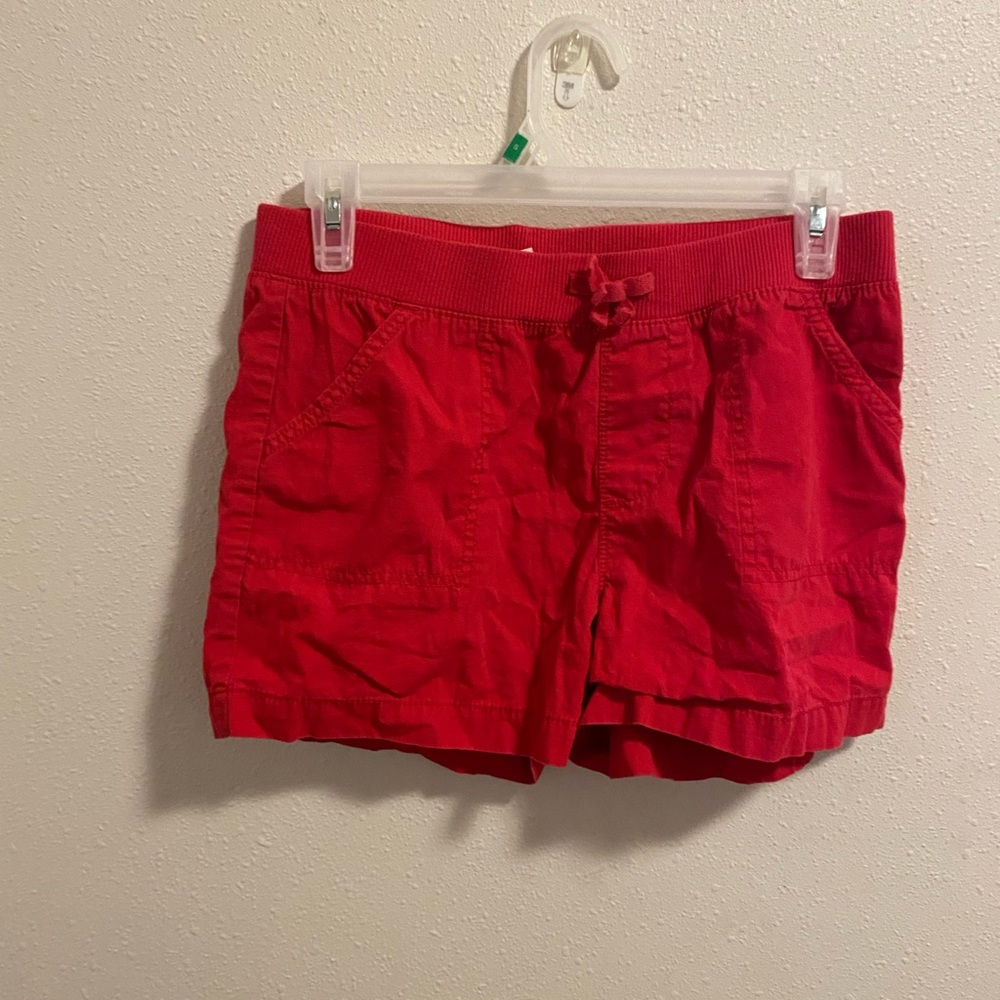 Kids red shorts used for painting